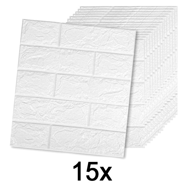 3x (5 komada) Samolepljiva tapeta sa motivom 3D cigle | BRICKSBY