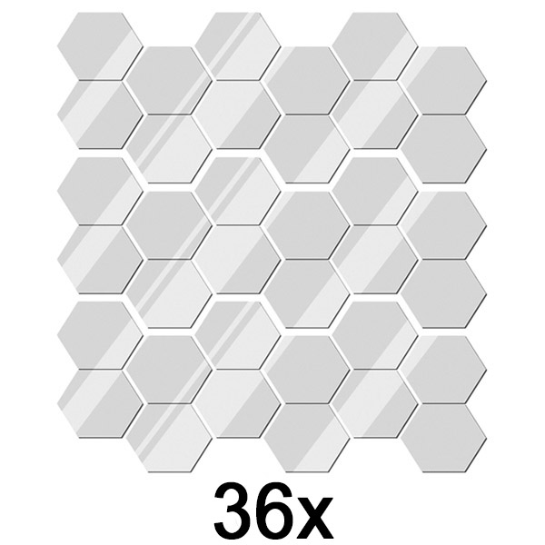 3x Samolepljive šestougaone nalepnice sa izgledom ogledala (set od 12) | HEXAGEM