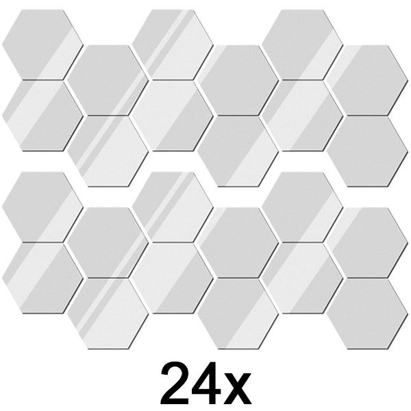 2x Samolepljive šestougaone nalepnice sa izgledom ogledala (set od 12) | HEXAGEM